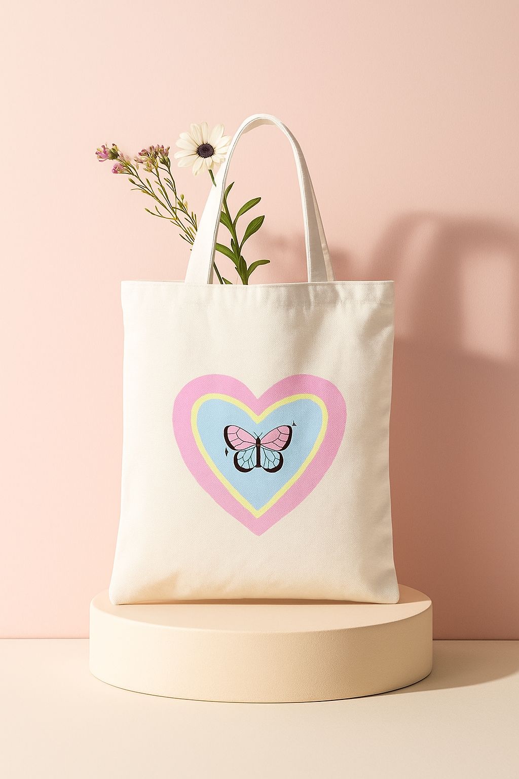 Pastel Heart Tote Bag