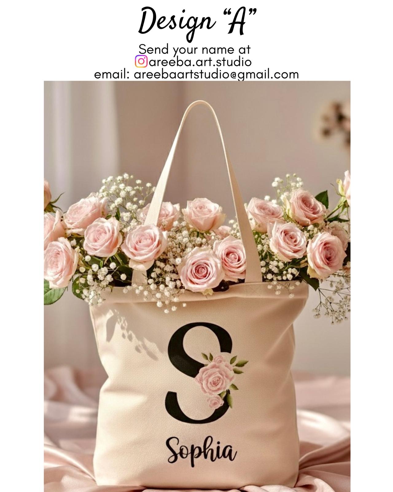 A Custom Name Tote Bag