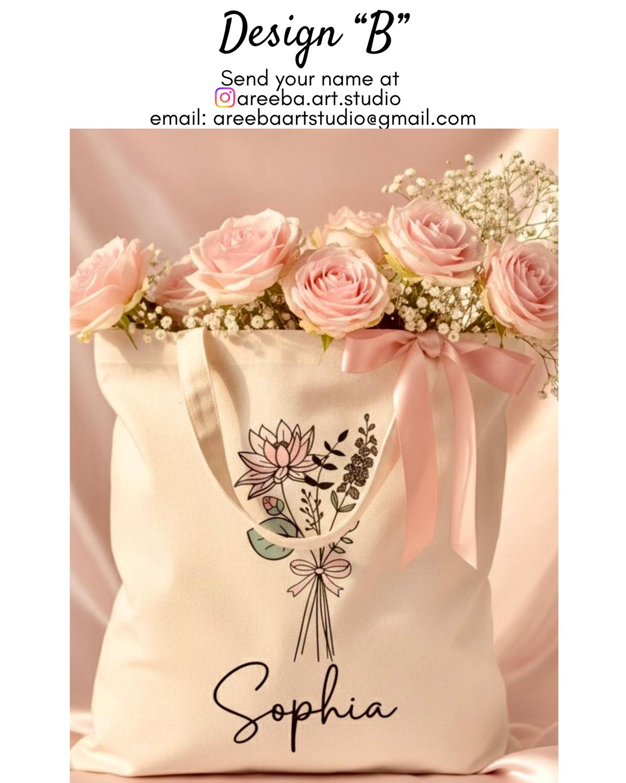 A Custom Name Tote Bag