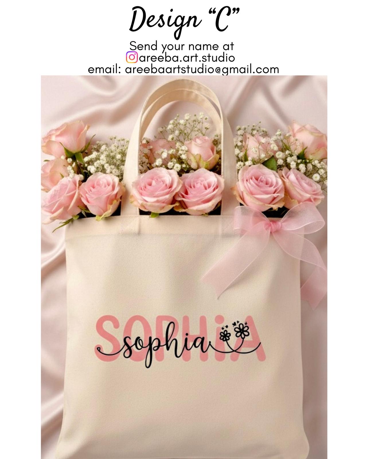A Custom Name Tote Bag